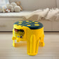 Side view of colorful kids step stool with rounded corners for safety