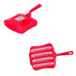Handheld carpet cleaner brush with crumb collector for efficient dirt removal.