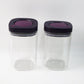 Transparent food storage containers with secure airtight lids in kitchen