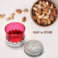 Transparent dry fruit container showcasing its diamond design.