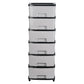 Stone wave design textured plastic drawers on 6-layer storage cabinet