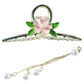 Metal spring hair claw clip featuring floral pearl design