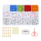 Child's hands creating a colorful bracelet using the DIY bead kit