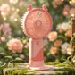 Mini handheld fan with LED light, portable and foldable design