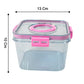 Multiple 1400ML plastic food containers stacked for organized kitchen storage.