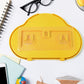 Close-up of the 360-degree rotating mechanism of the yellow wall mount phone case.