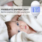 Diagram illustrating the chemical-free operation of the mosquito killer lamp, safe for homes and pets.