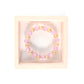 Transparent crystal beads enhancing the dual-tone stretch bracelet's look
