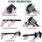 A person demonstrating the simple assembly of the solar garden light's stake and head.