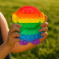 Colorful pop it bubbles on silicone fidget toy for kids and adults