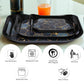 Close-up texture of durable plastic serving tray with sturdy handles