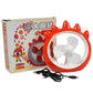 Small USB desktop fan angled view