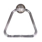 Modern bathroom setting featuring the clear square ABS towel ring holding a hand towel.