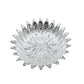 Elegant plastic serving tray with a silver finish, viewed from a top angle on a table.