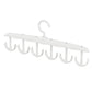 Side view of the space-saving tank top hanger with garments, showcasing its slim profile.