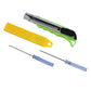 Multi-tool set including cutter blade and flathead and Phillips screwdrivers