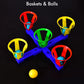 Interactive children's game featuring multiple baskets for scoring.