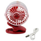 The compact  clip-on fan with its refreshing spray mist feature activated.