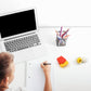 The 5-piece food-shaped eraser set displayed in its clear packaging, ready for gifting.