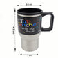 Top view of the Fervent travel mug's lid, showing its spill-resistant design.
