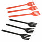 Multiple colorful silicone flexible forks stacked together, showcasing their soft texture.
