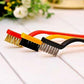 The brass and stainless steel brushes from the mini wire brush set, demonstrating their robust construction.