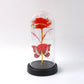 Dome featuring luxe eternal rose illuminated by warm LED fairy lights