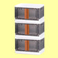 3-layer plastic stackable wardrobe storage organizer in use for clothes and toys