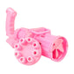 Detailed view showing the bubble gun's components and its dual function as a mini fan.