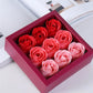 Rose flower bath soap bars close-up showing texture and petal shaping