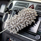 Extendable microfiber duster with flexible head for fan cleaning