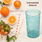 Durable and reusable unbreakable plastic glasses in a set of six.