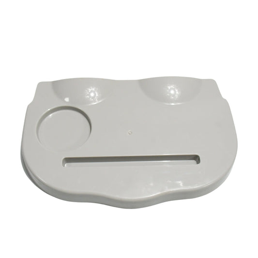Combo Snack and Cup Holder Tray from TableNest with various snacks and a phone.