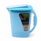 Plastic juice serving jug with lid and handle for kitchen use