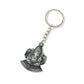 Lord Ganesha metal keychain featuring sturdy ring for attaching keys