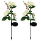 Energy efficient LED solar flower lights for outdoor garden