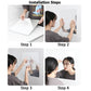 Multiple oval self-adhesive mirror stickers creating a unique wall decoration.