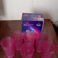 Stylish 6-piece plastic glass set for kitchen and office, great for serving beverages.