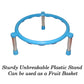 Isometric view of the durable stainless steel matka stand with anti-skid feet.