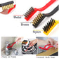 The mini wire brush set features hanging holes for convenient storage after tough cleaning jobs.