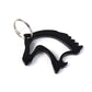 Metal keychain displaying majestic horse mane design