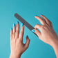 Top view of professional double sided nail file for salon-quality manicure