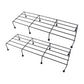 VerdantVista metal rectangle flower plant stand holding several flower pots