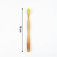 Closeup of natural bamboo toothbrush handle with antimicrobial properties