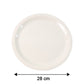 White 28cm dinner plate suitable for rice, curry, roti, and snacks