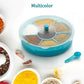 The 7-section Dry Fruit & Masala Box with a spoon, ready for use in any Indian kitchen.