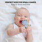 Detailed textured surface of silicone dinosaur teether for gum massage