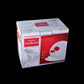 Stylishly arranged plastic 32-piece dinner set on a dining table.
