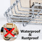 Wall mounted soap dish demonstrating effective drainage to keep soap dry.