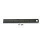 Close-up showing detailed markings on steel measuring ruler